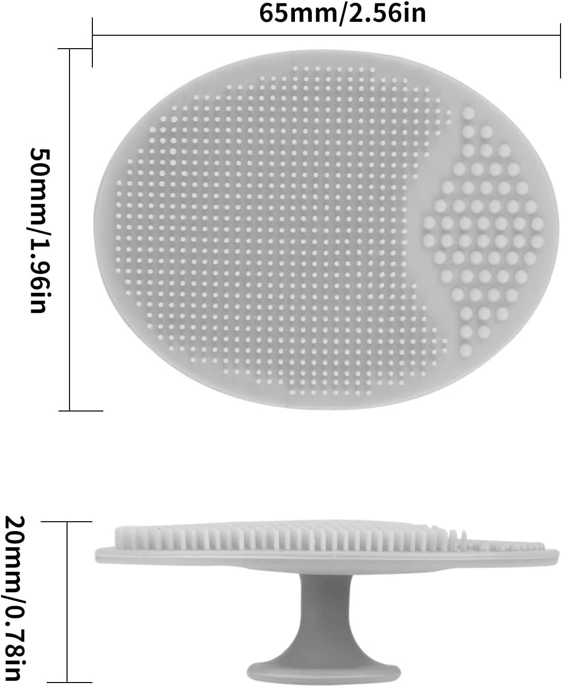 Silicone Face Scrubber Exfoliator Facial Cleansing Pads Grey+white; 4 Pack