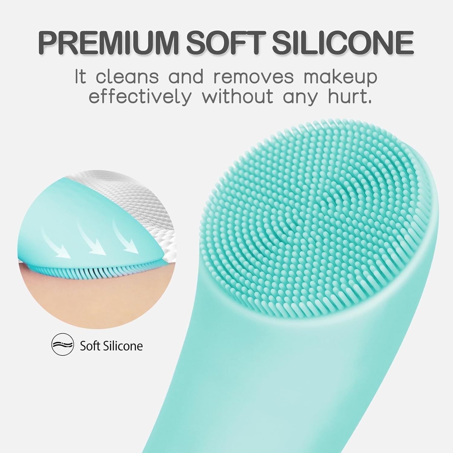 Rechargeable Silicone Facial Cleansing Brush, Heat Massage Vibrating Face Scrubb
