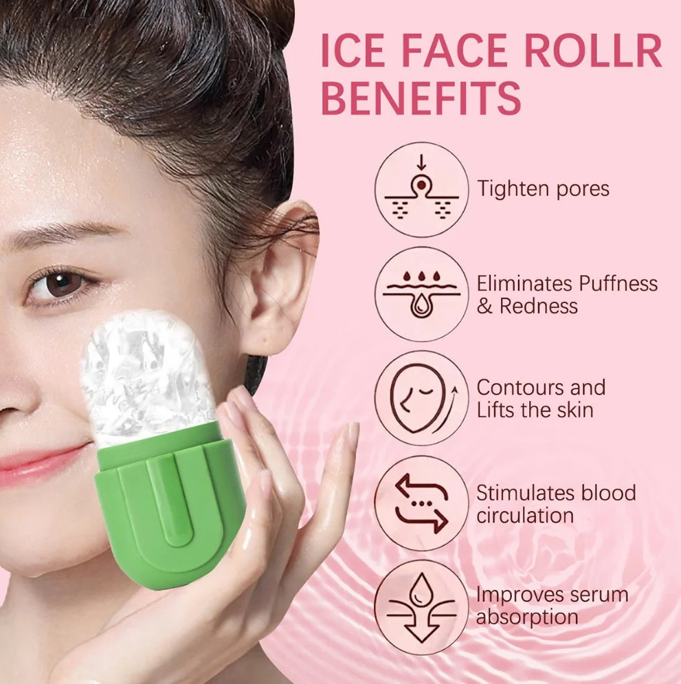 Ice Face Roller Puffiness Acne Cooling Skin Care Tool Facial Massager