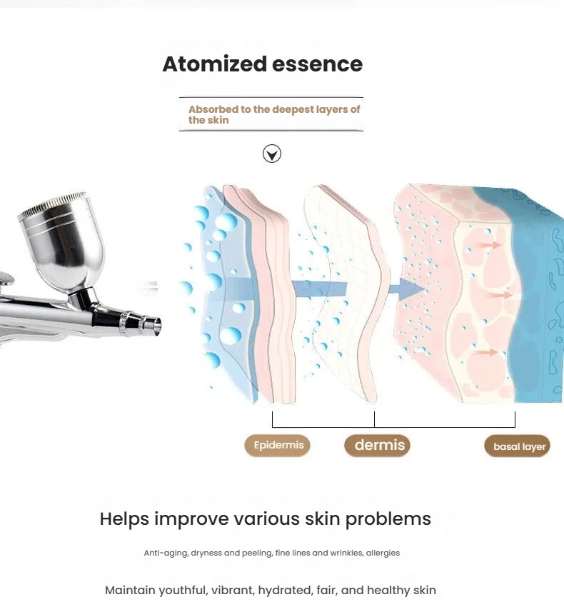 Nano Facial Miste Mist Sprayer Oxygen Hydration Diffuser Nail Airbrush Portable