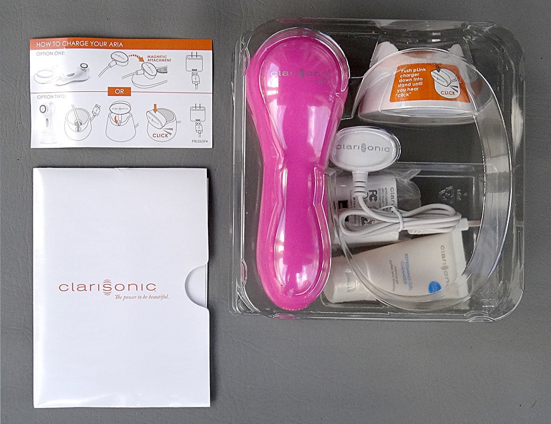 Clarisonic ARIA Sonic Facial Cleansing System Pink Face Brush Unused Open Box