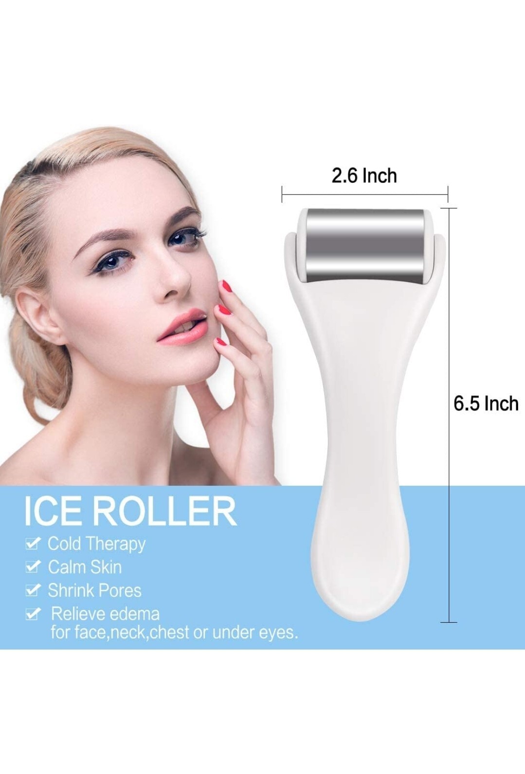 Vanity Planet Face & Body Ice Roller Depuff & Minimize Pores in Minutes White