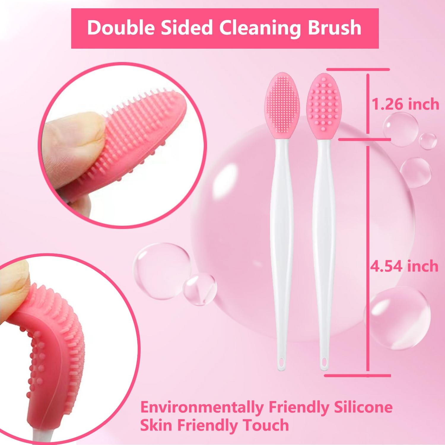 Pore Cleansing Facial Silicone Brush, Double-Sided Lip Mixed Color