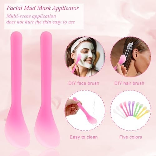 34 Pcs Facial Supplies Set: Gold Bowls, Mud Mask Applicators, Brushes & Sponges