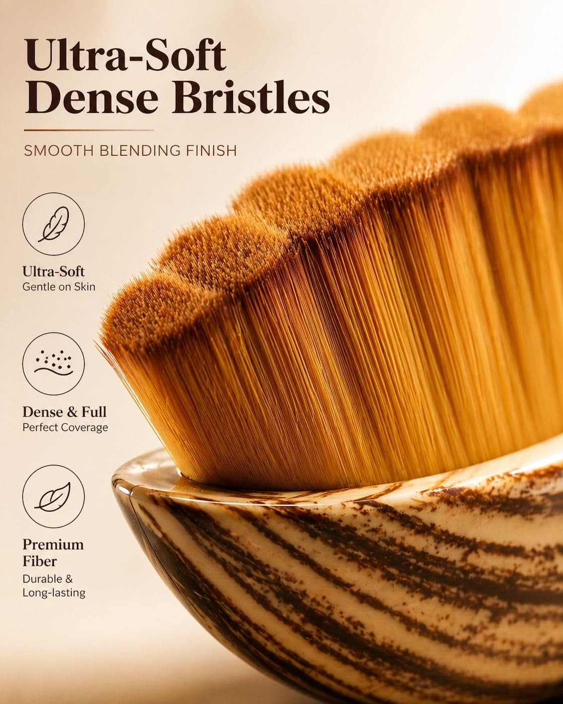 Lymphatic Drainage Face Brush Set of 2 Ultra Soft Facial Sculpting Brown