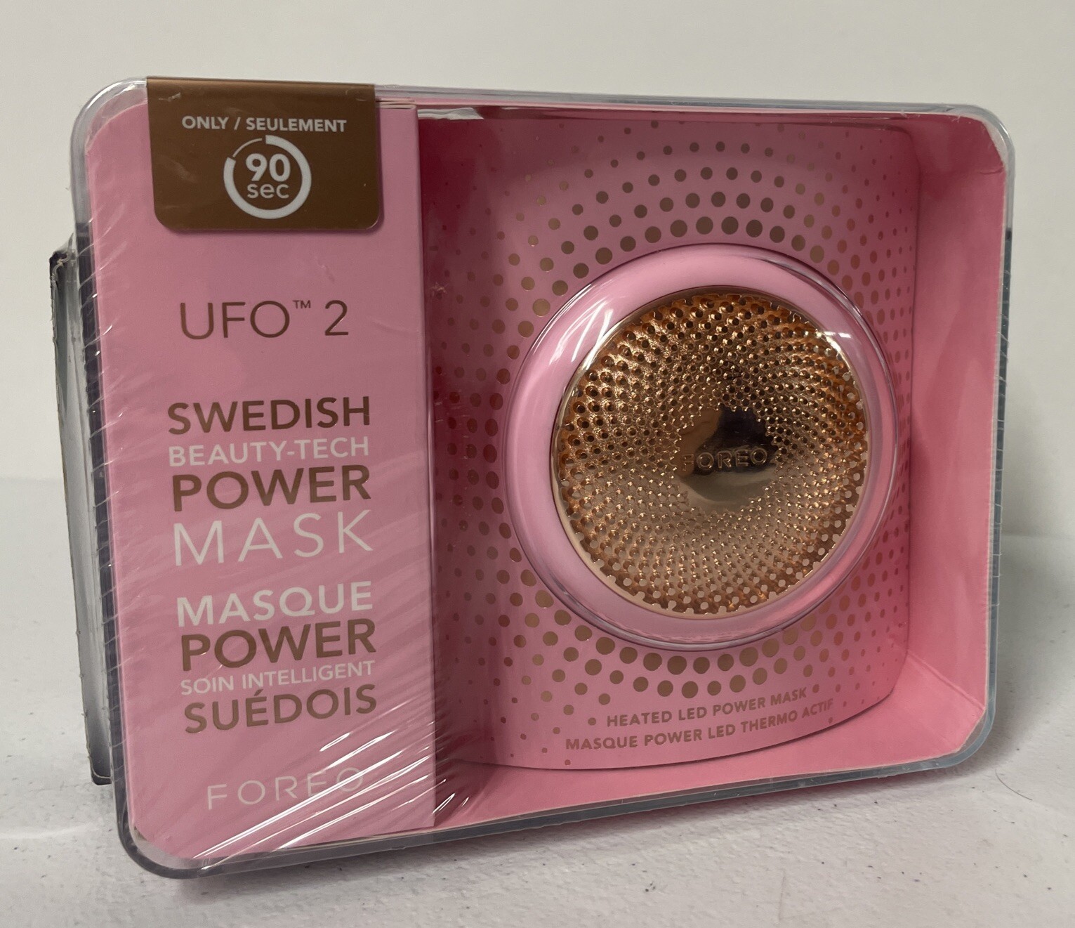 New FOREO UFO 2 Pearl Pink + 2 pack of masks – Heated LED Power Mask – READ