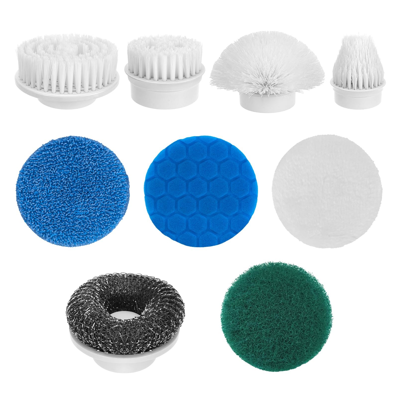 9-in-1 Electric Spin Scrubber Replaceable Brush Heads White, Black, Or Green
