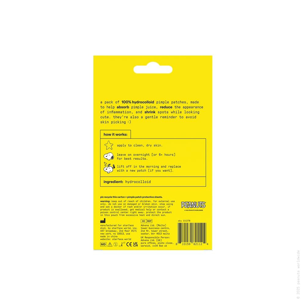Starface Hydro-Star Sleepy Snoopy 32 Count Hydrocolloid Stars, Dog House