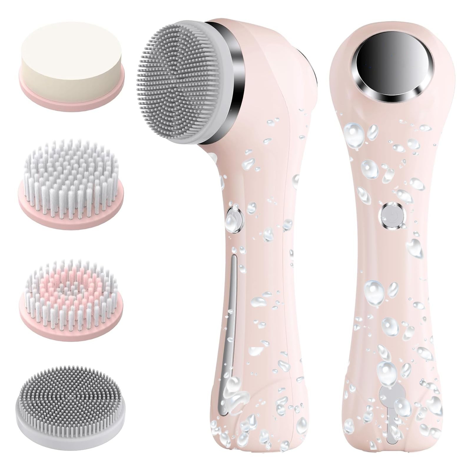 Facial Cleansing Brush, 2 in 1 Ｗaterproof IPx7 Facial Spin Scrubber Set with …