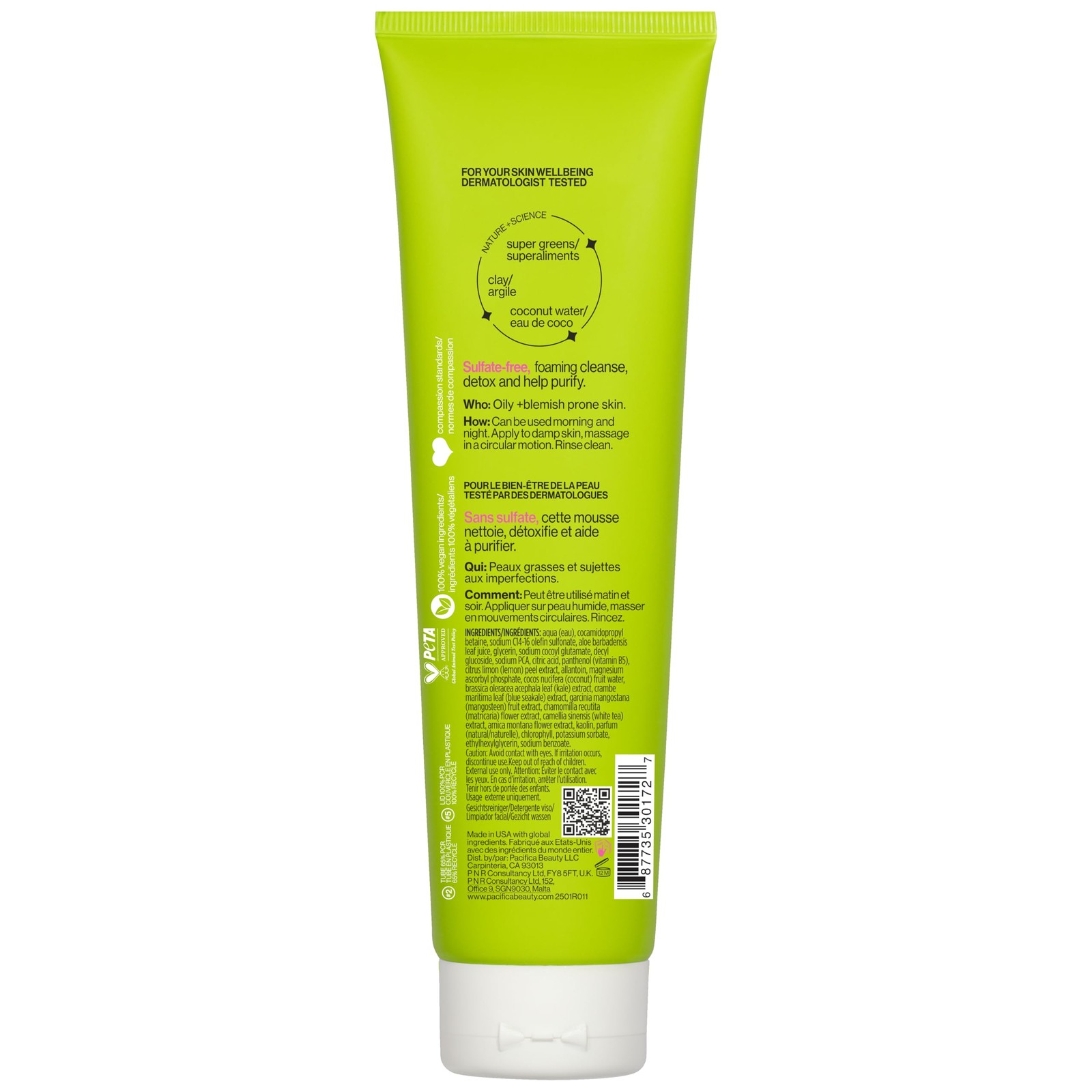 Pacifica Kale Detox Face Wash for Oily & 5 Ounce (Pack of 1),