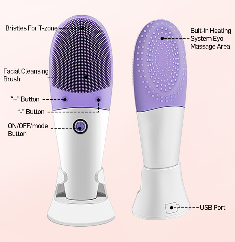 Facial cleansing brush scrubber,silicone exfoliating face skin care equipment