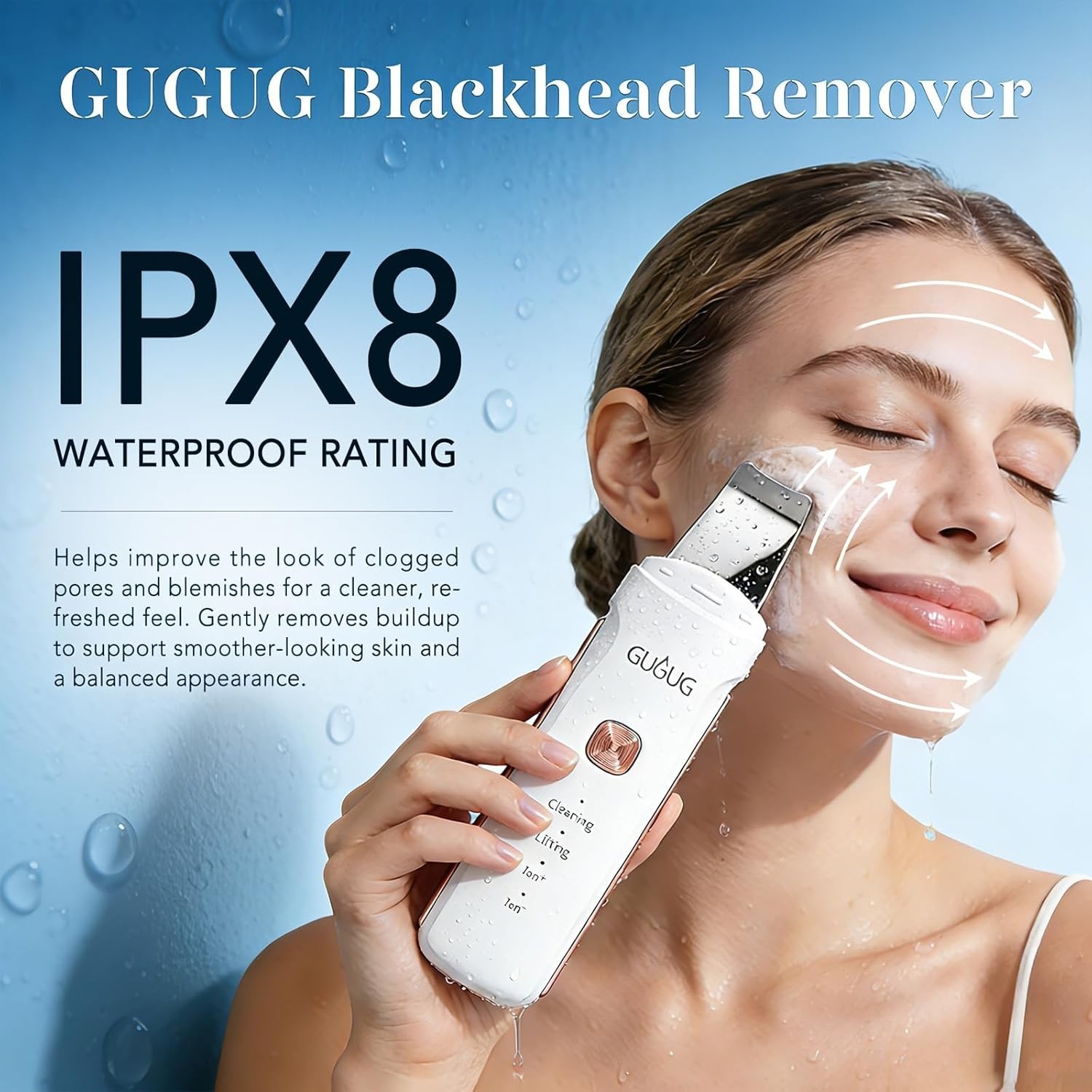 4-in-1 Waterproof Skin Scrubber: Portable Pore Cleaner & Blackhead Remover