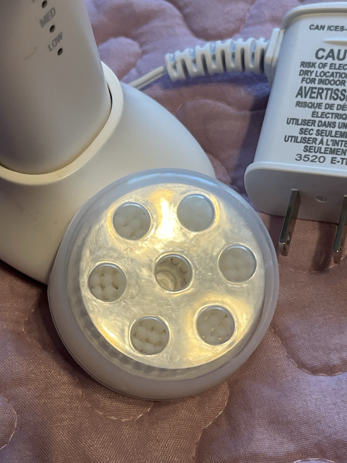 Conair True Glow Sonic Electric Facial Cleansing Brush Set, 3 Speed, White