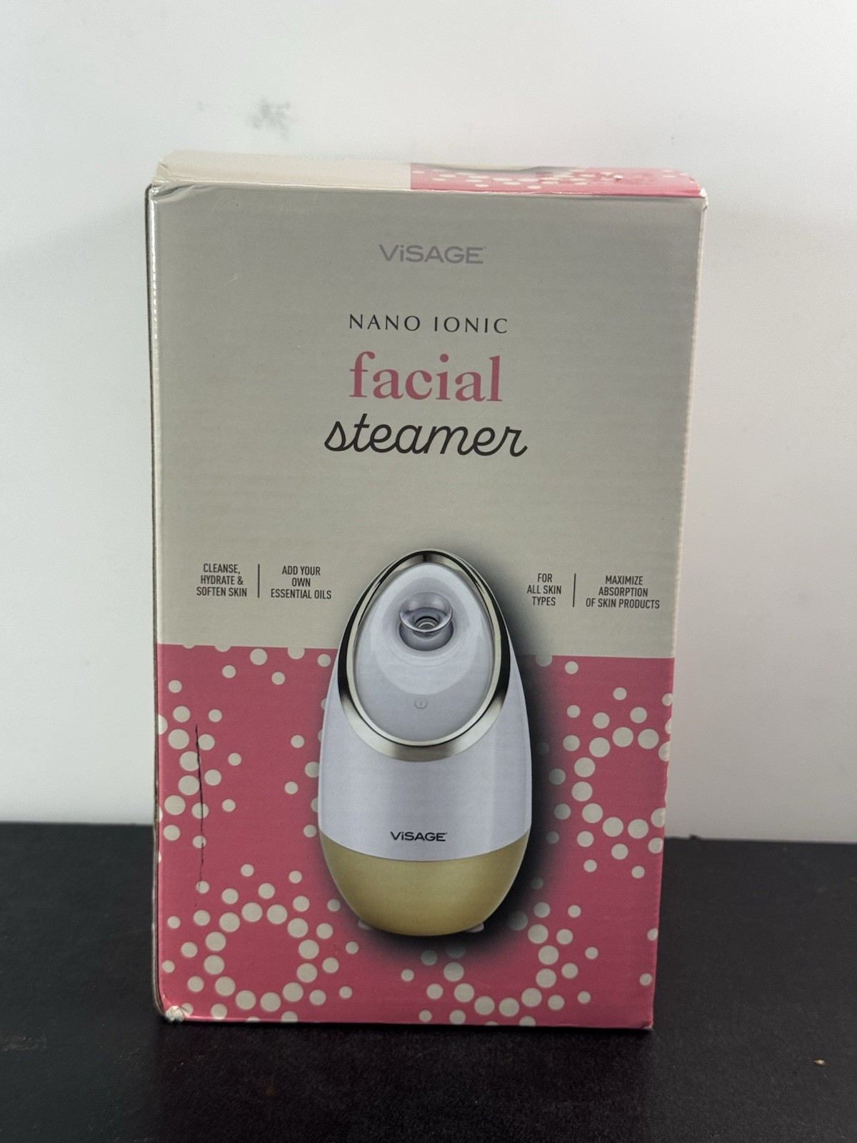 NEW Visage Nano Ionic Facial Steamer One Touch Cleanse Hydrate Soften Skin
