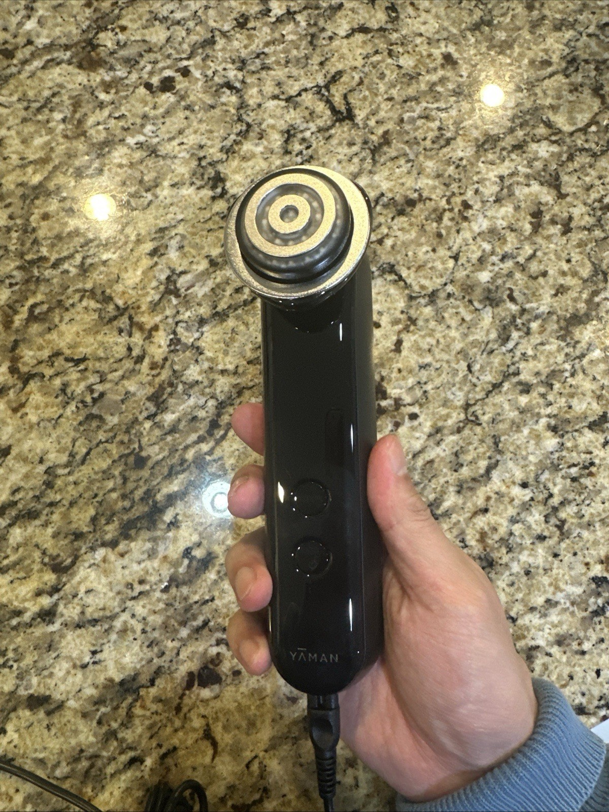 YA-MAN Premium Facial Roller Massager EMS Lift Black Open Box – Never Used!