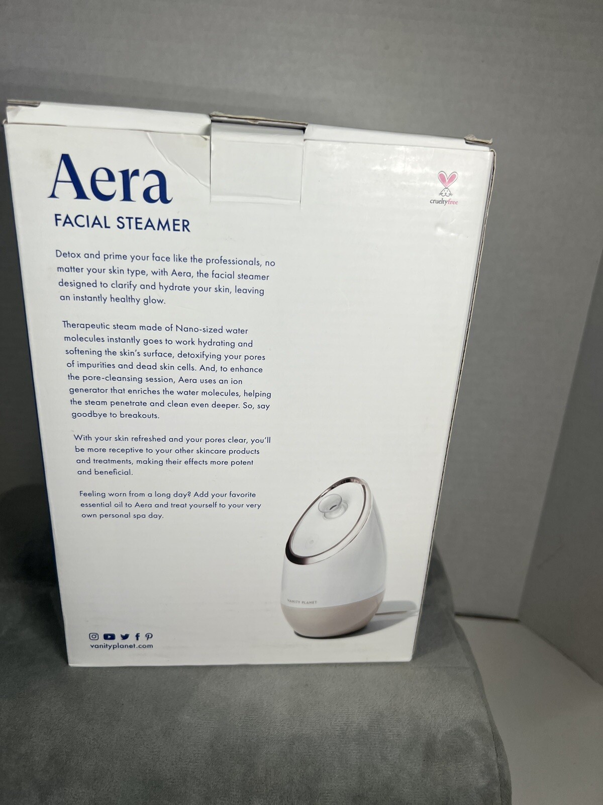 Vanity Planet Aera Ionic Facial Steamer Pore Cleaner Detoxify Clarify Hydrate