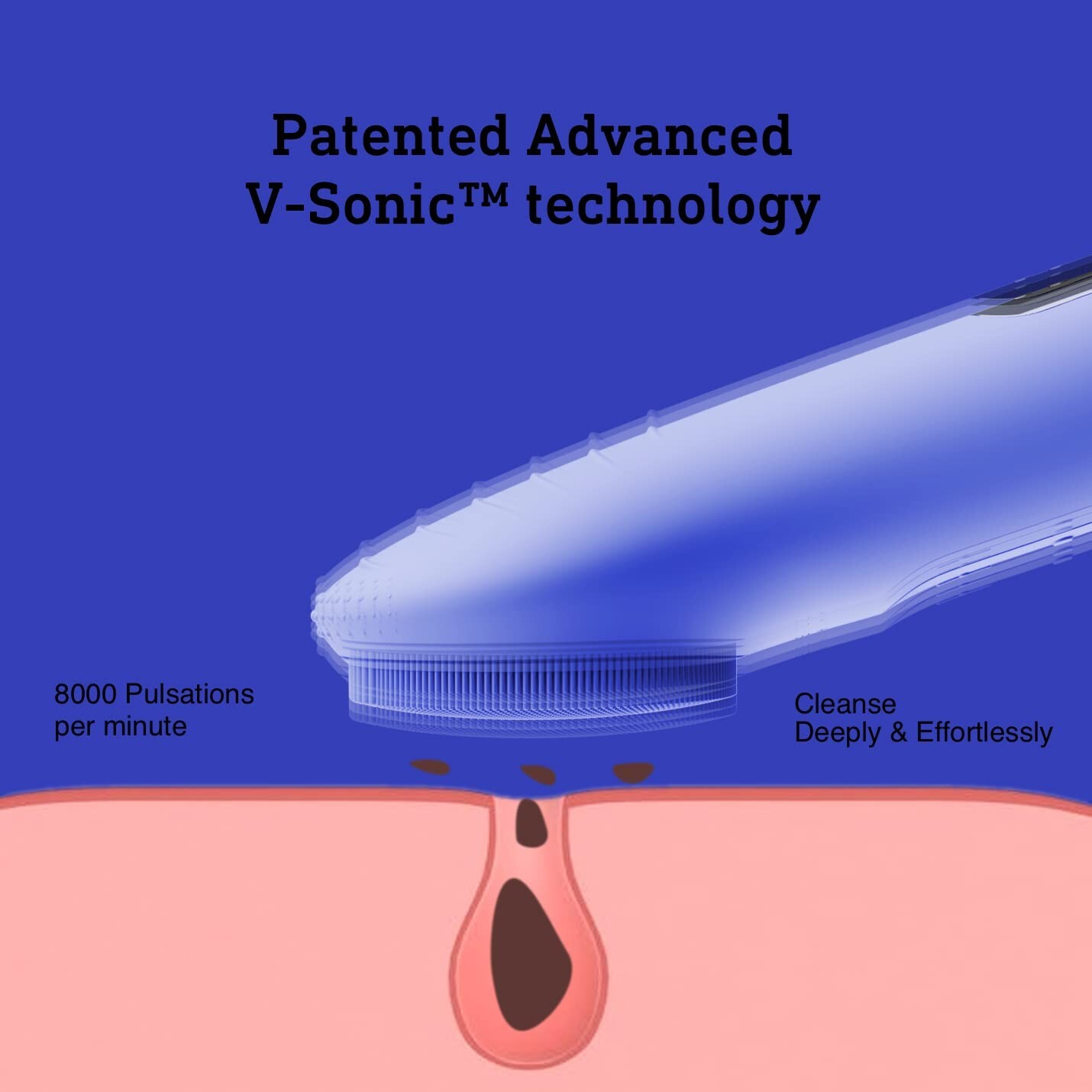 Blue Electric Face Wash Brush Waterproof Cleansing Exfoliating Massaging