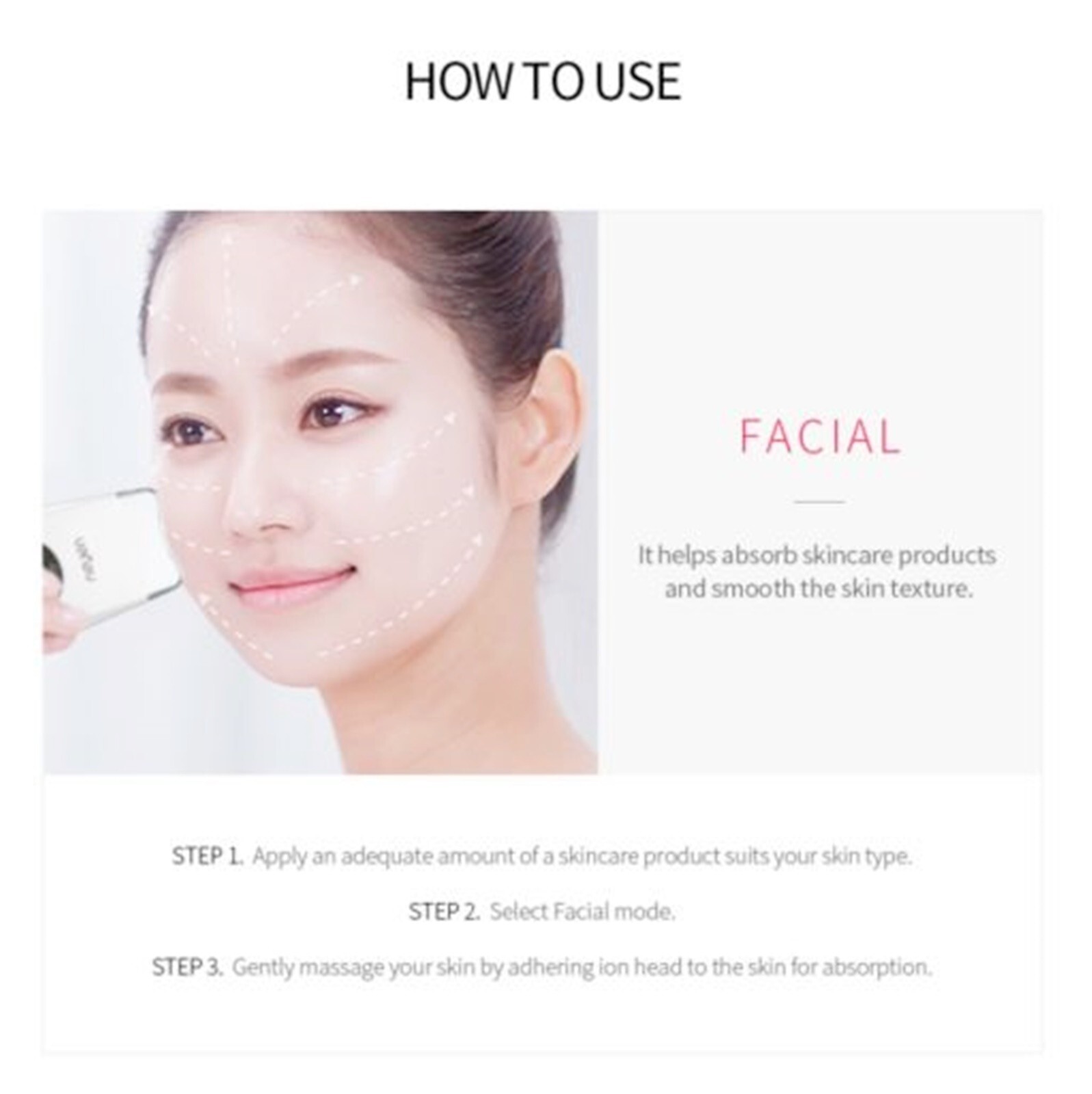 VANAV SKIN BEAM Galvanic LED Neck Facial Massager Gua sha head SKB-1000
