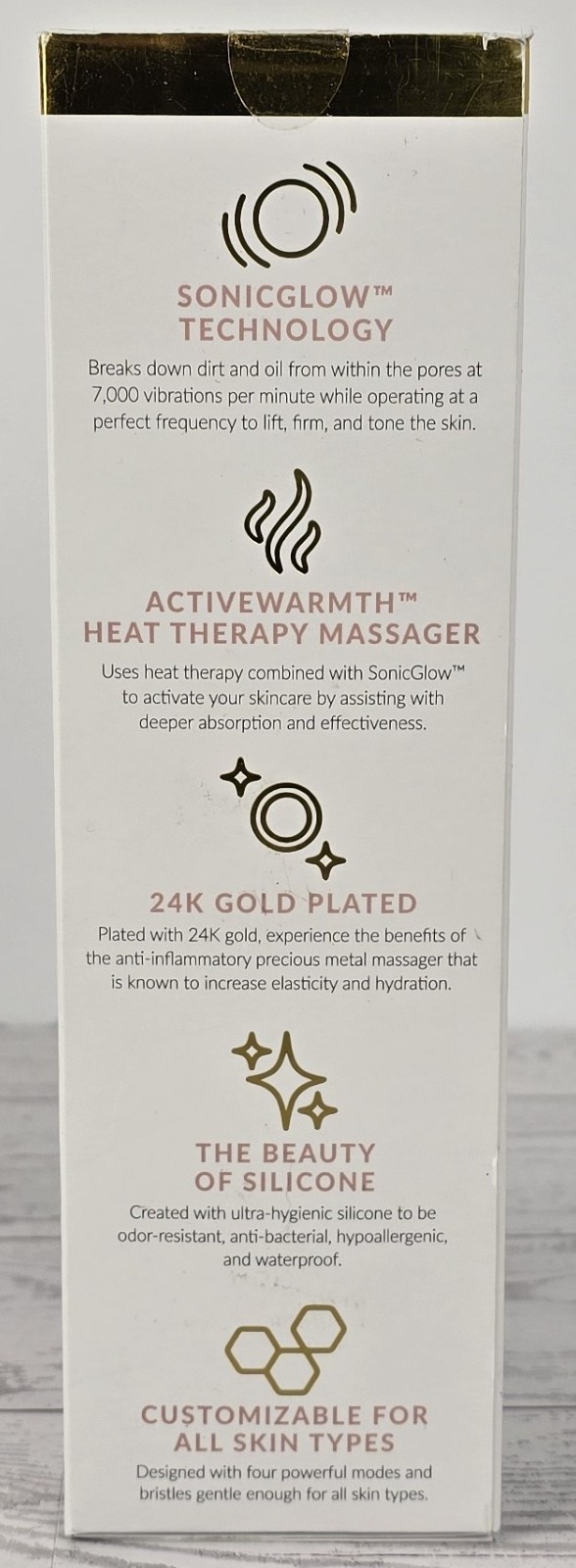 PMD Clean Pro Gold Smart Facial Cleansing Device Rose 24K Gold Heat New B10