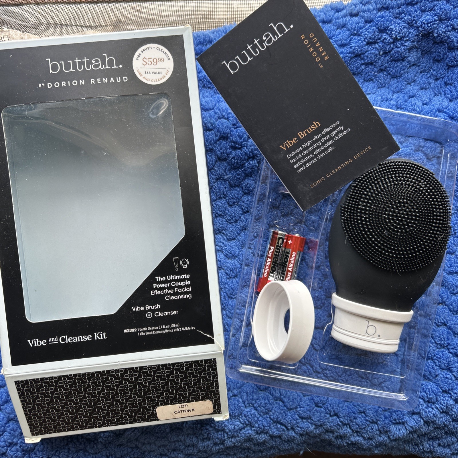 Buttah Skin by Dorion Renaud Buttah Vibe Cleansing Brush Stand & Batteries NEW