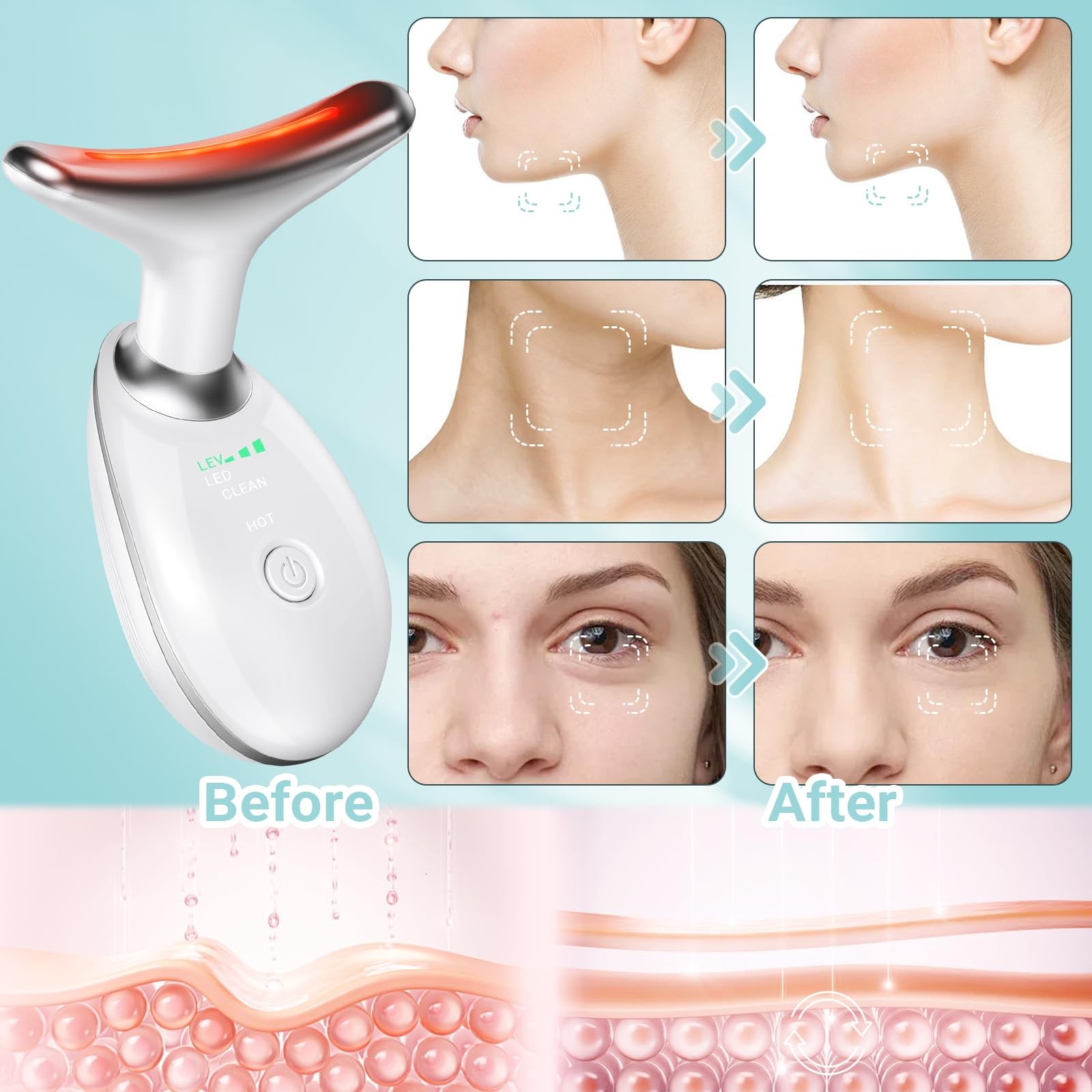 Oriflame Neck and Face Massager, Roller, Sculpting Skin Care White