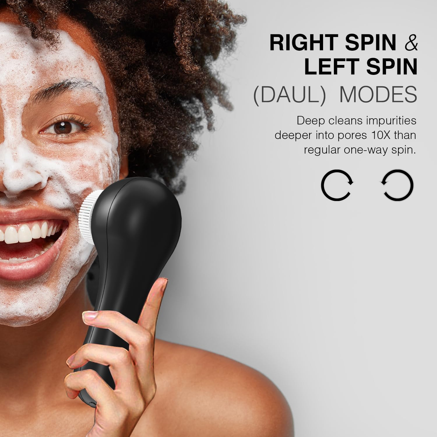 UMICKOO Electric Facial Cleansing Brush, 2-Way Rotating Face Scrubber for Daily