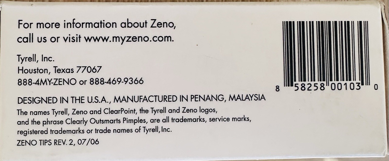 RARE! Zeno Replacement Tip Cartridge 60 Treatment Cycles (1 Tip) New WITH BOX