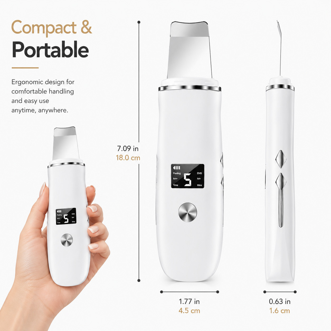 Facial Skin Scrubber Face Spatula Portable Beauty Device
