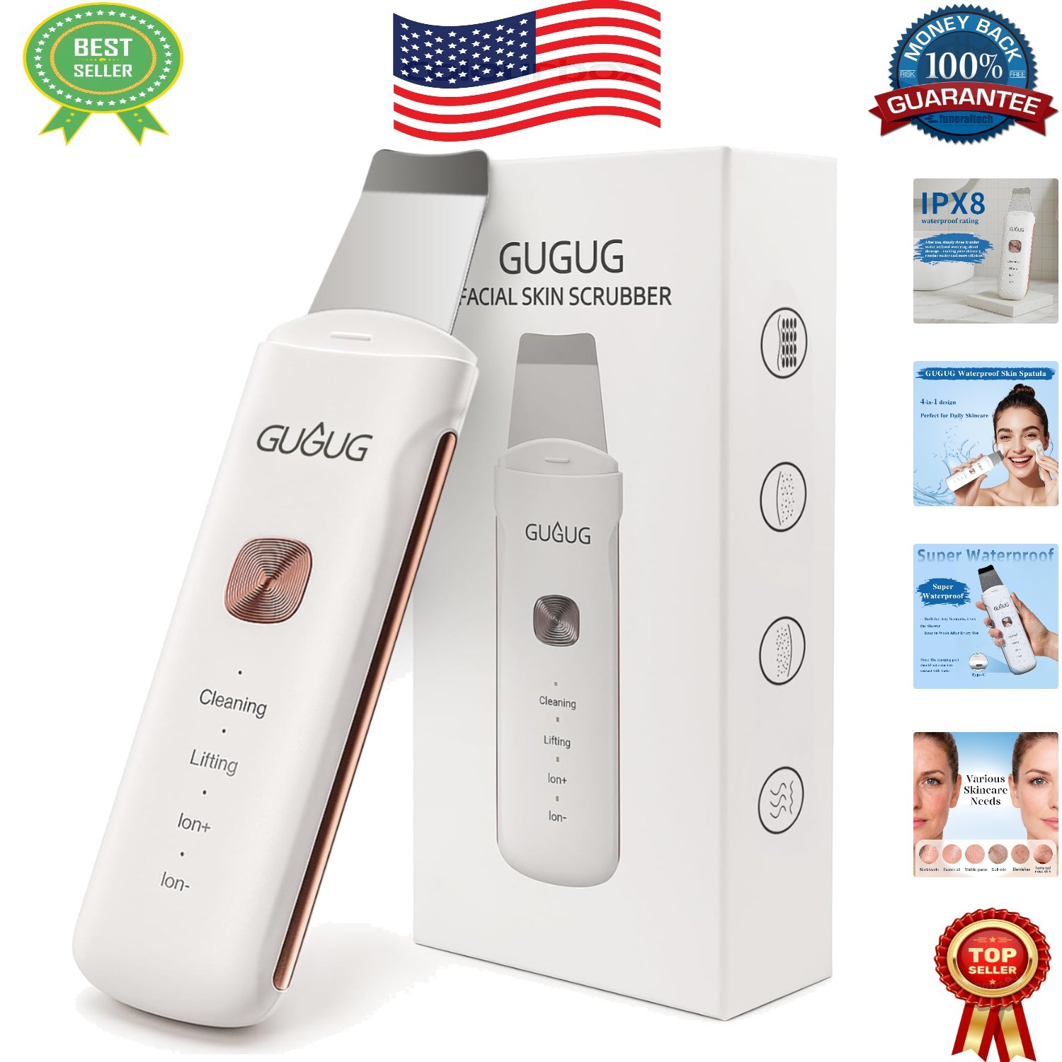 Portable Blackhead Remover & Facial Scrubber – 4 Modes for Skincare Elegance