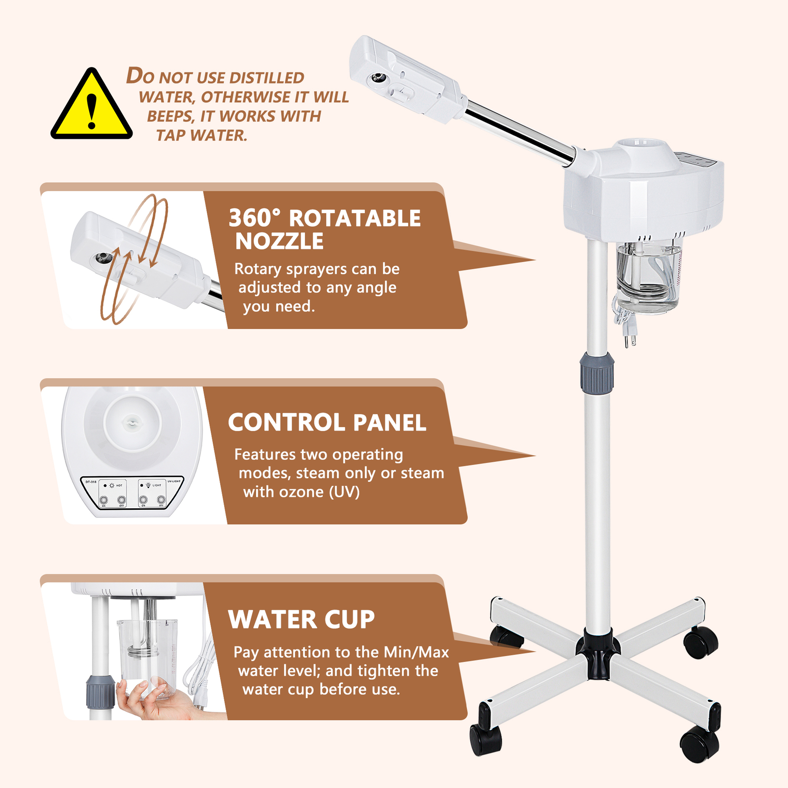 Salon Spa Facial Steamer Sauna Beauty Equipment Skin Care Ozone Machine