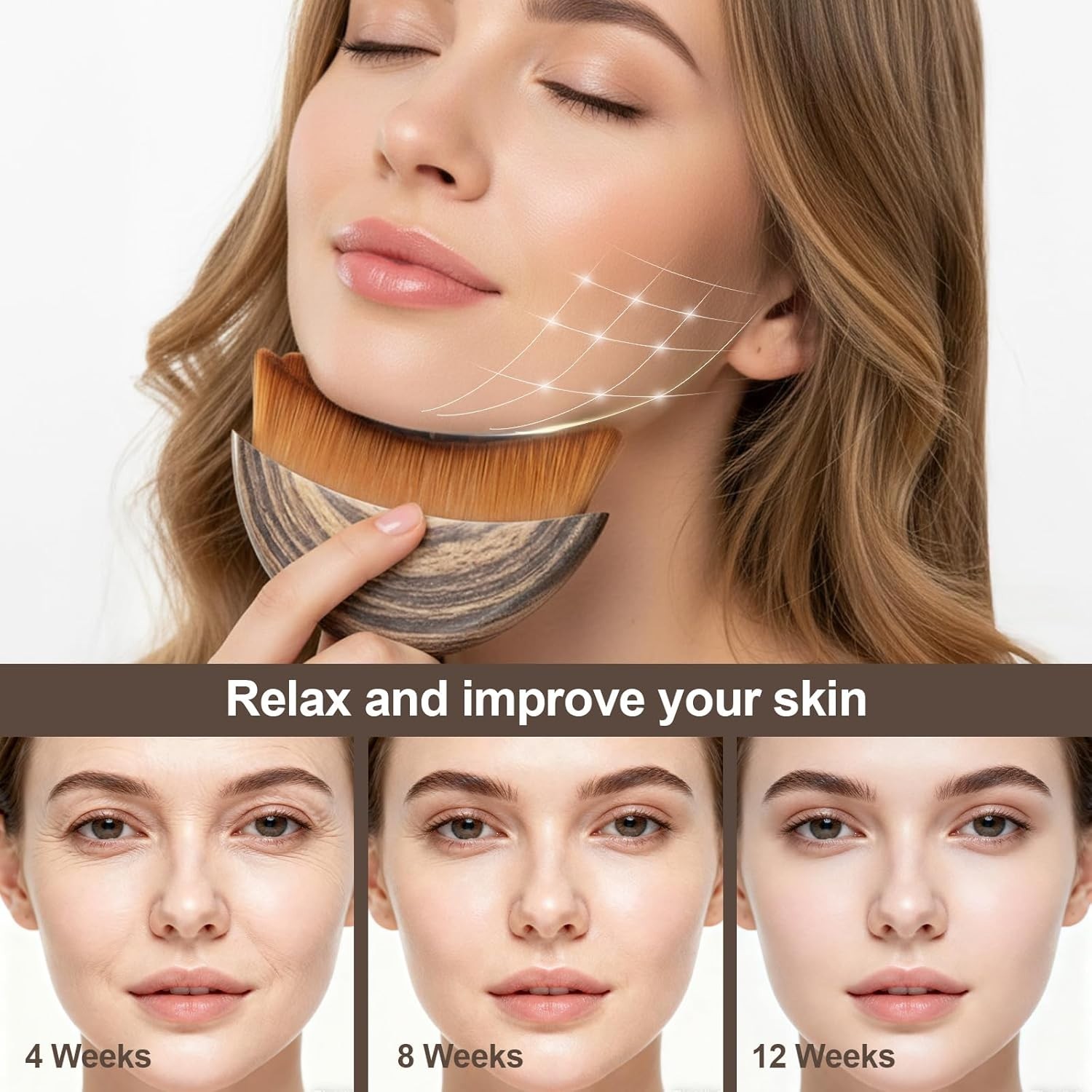 Lymphatic Contour Face Brush, Ergonomic Lymphatic Drainage Massager Facial Brush