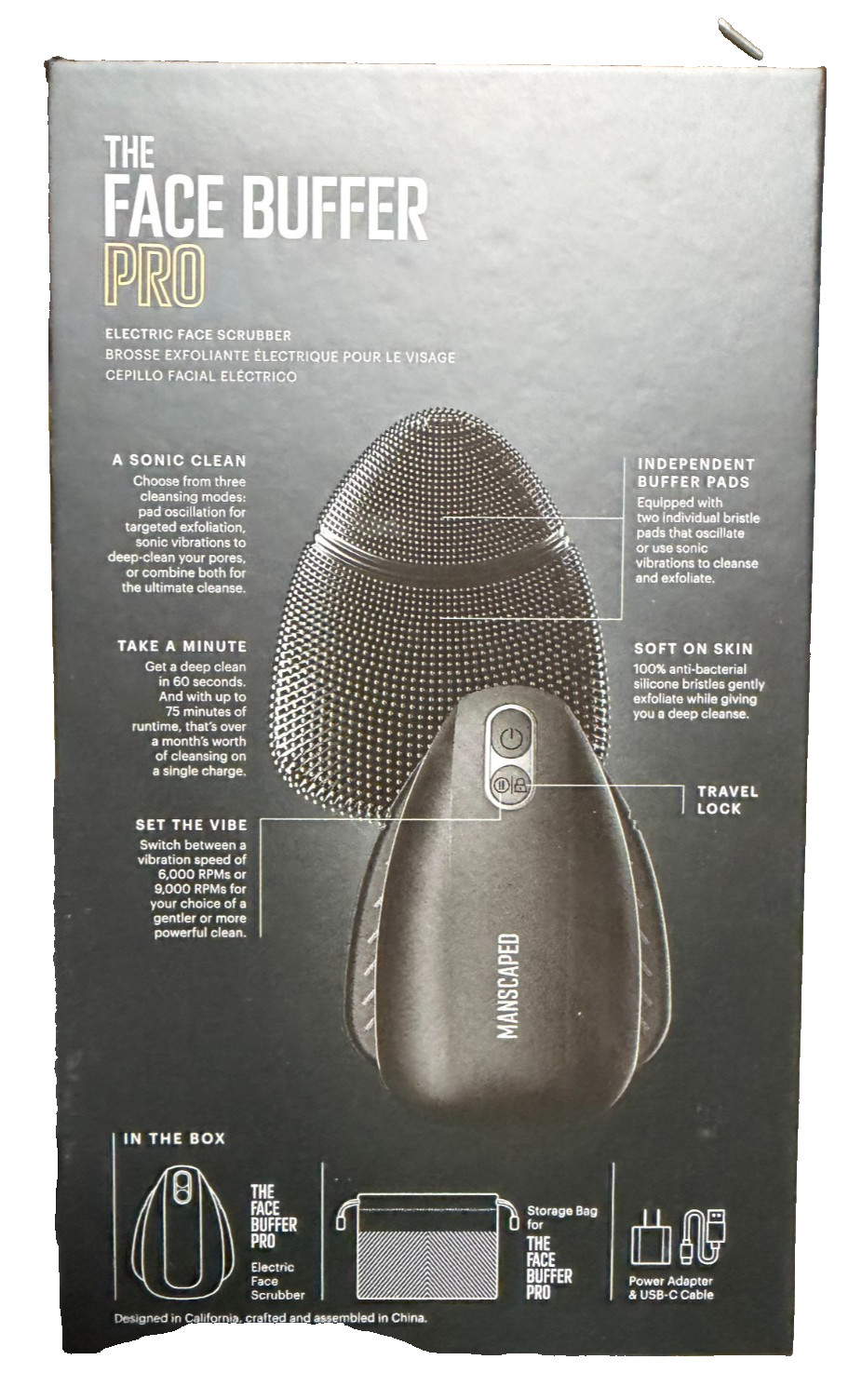 MANSCAPED® The Face Buffer PRO – Men’s Electric Silicone Face Scrubber