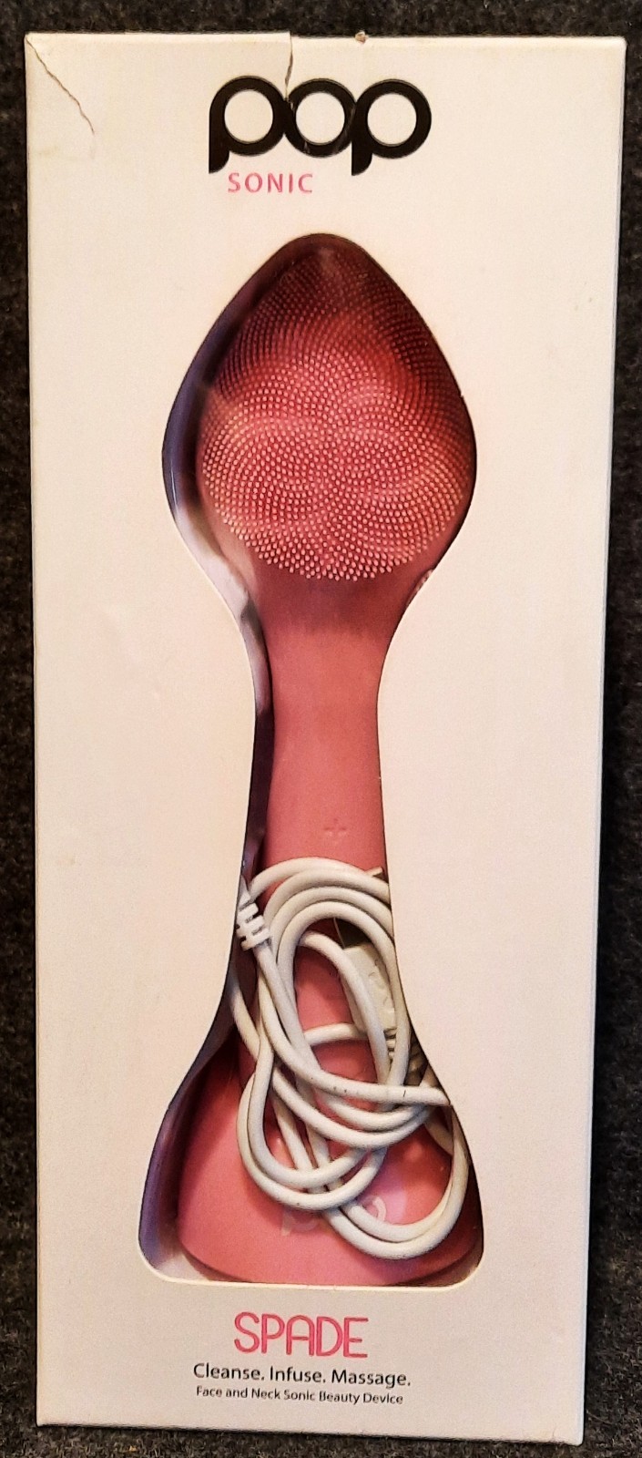 Pop Sonic Spade Pink. Cleanse. Infuse. Message. Facial. Rechargeable!