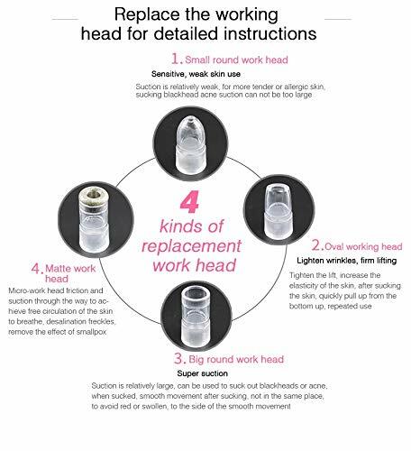 6 Tips Blackhead Vacuum Suction Remover Mini Diamond Skin Peeling Pore Cleaner