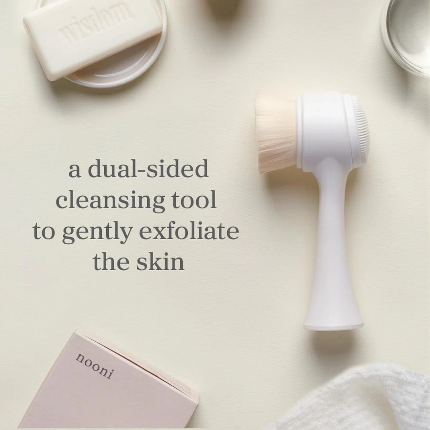 Nooni Pore Cleansing Tool – Manual Dual Brush | Facial 1 Count (Pack of 1)