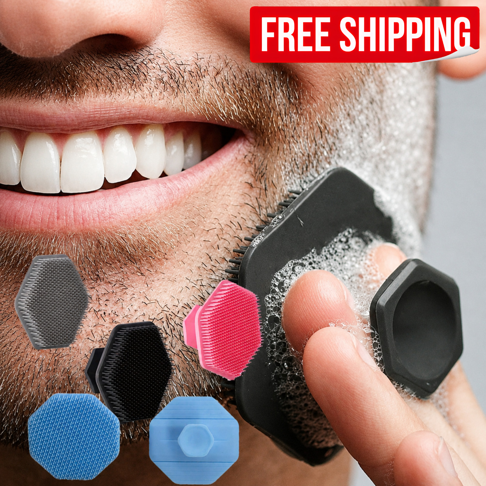 Silicone Face Cleansing Brush Men Facial Exfoliating Face Wash Scrubber Skin US