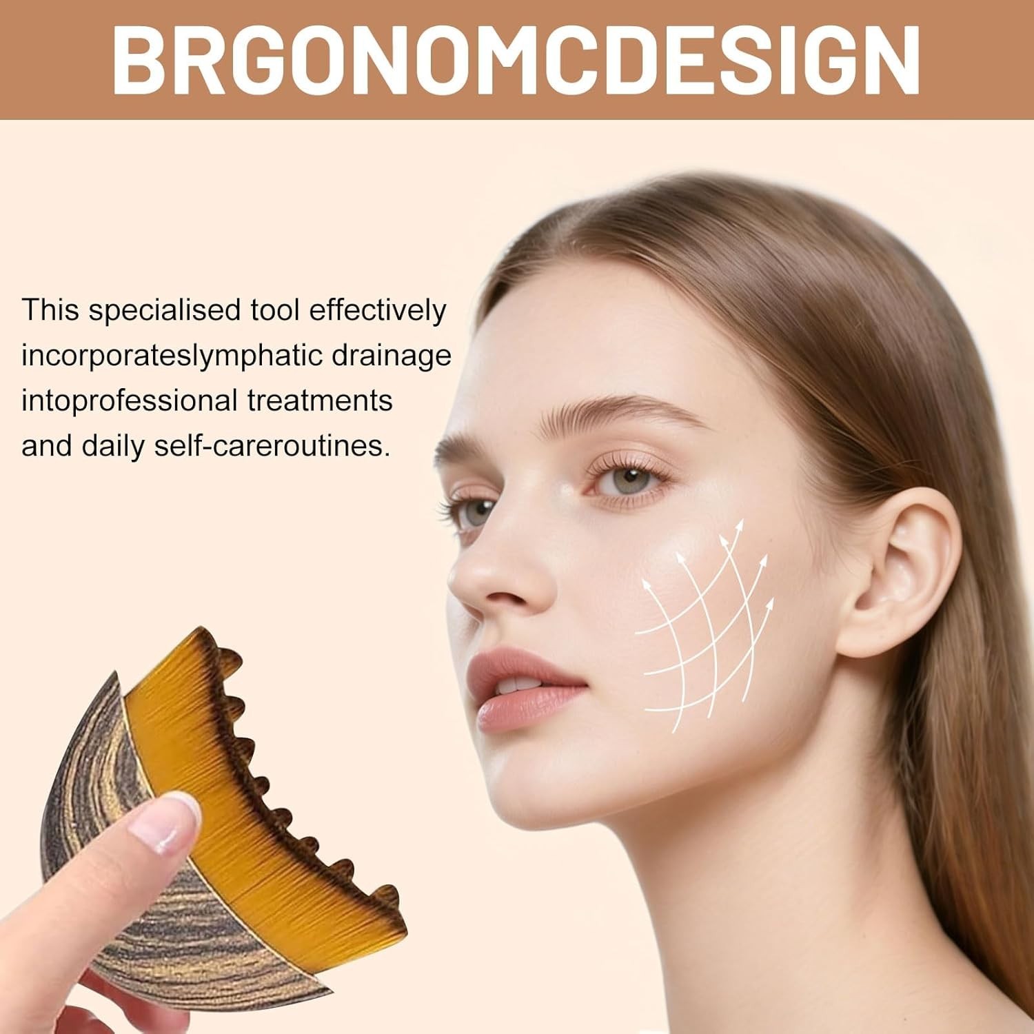 Set Lymphatic Contour Face Brush Contour Face Brush for Lymphatic Drainage Dry