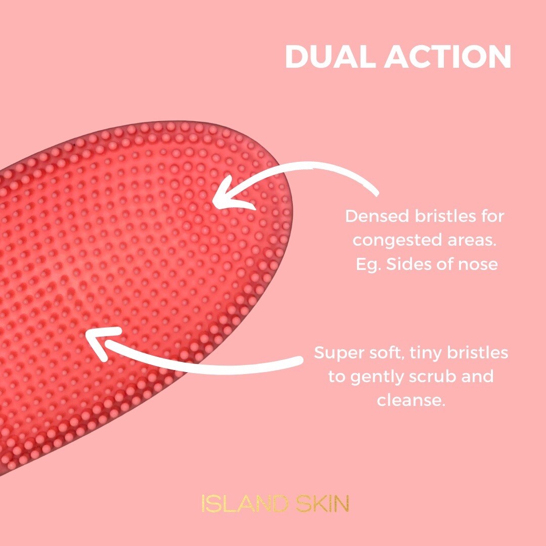 Facial Cleansing Brush, Heat Mode, Island Skin, Pink, Antibacterial Silicon