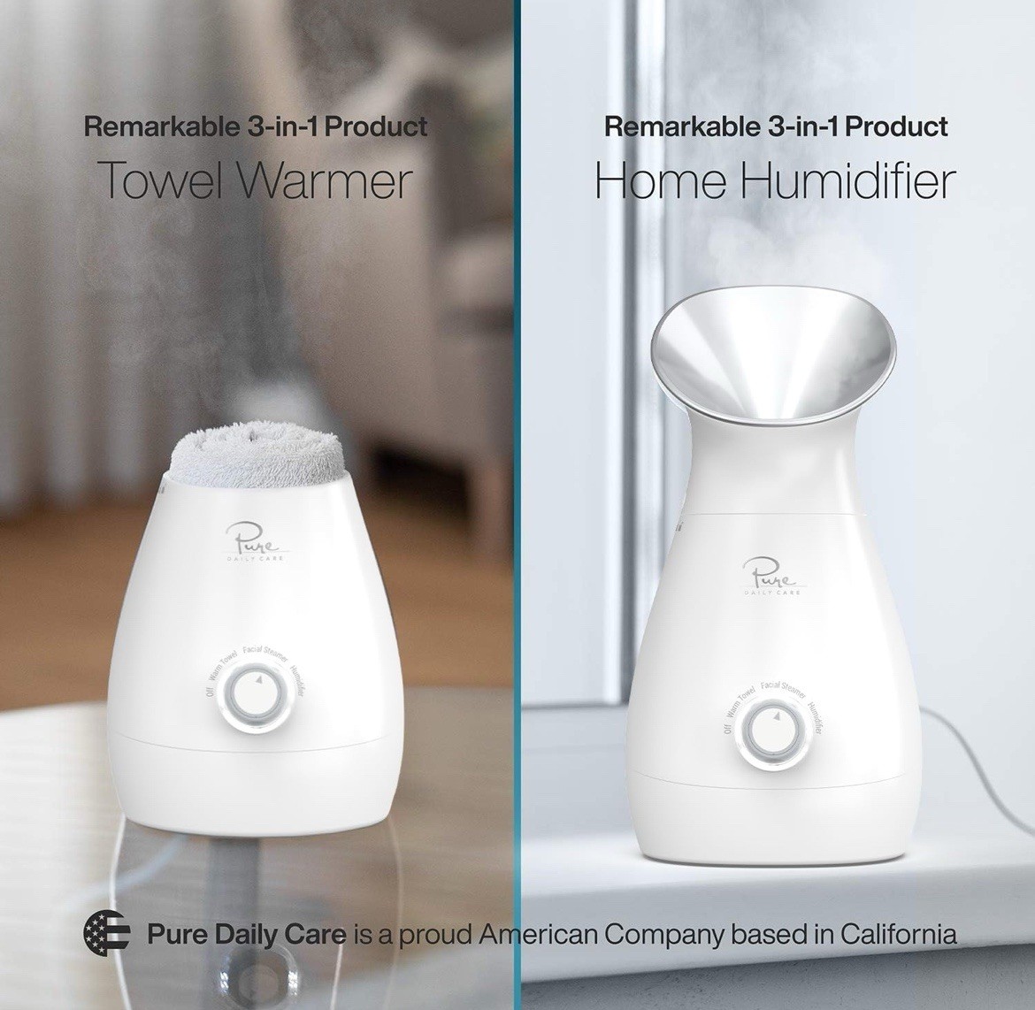 Nanosteamer Large 3-In-1 Nano Ionic Facial Steamer with Precise Temp Control – H