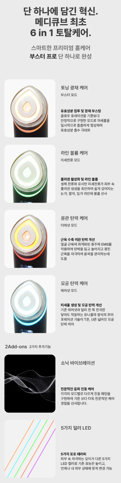 Medicube Age-R Booster Pro Pink 6-in-1 LED EMS Skincare Device Korea New
