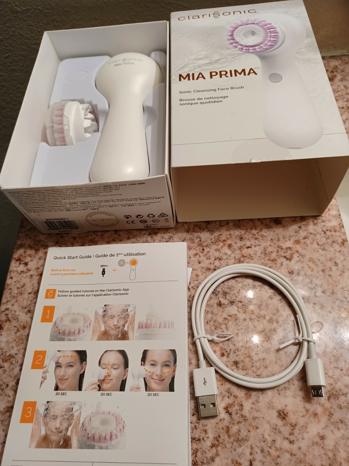 Clarisonic Mia Prima Sonic cleansing Face Cleansing Rechargable Brush White