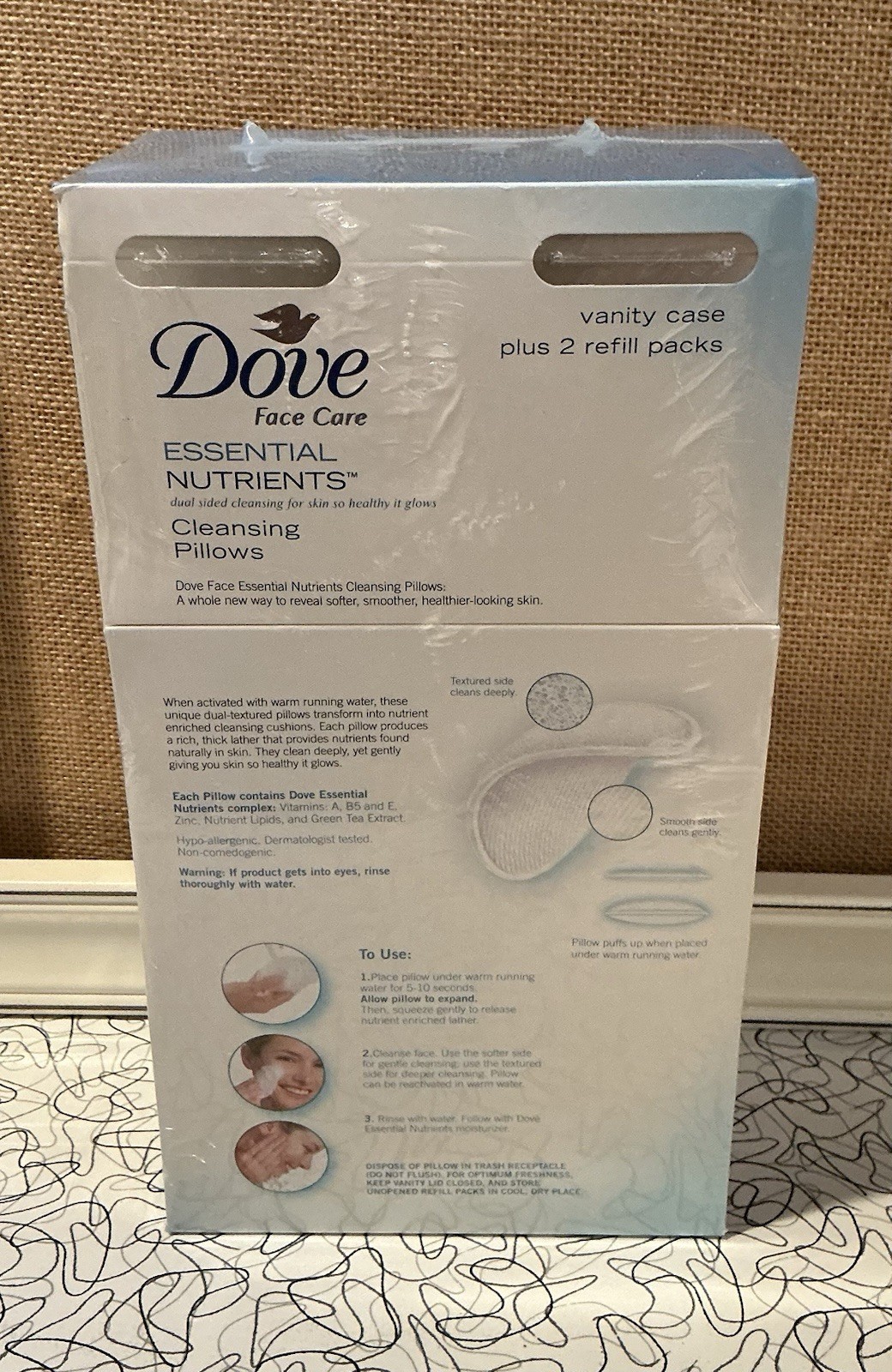 Dove Facial Care Essential Nutrients Dual Sided Cleansing Pillows Vanity Pack…