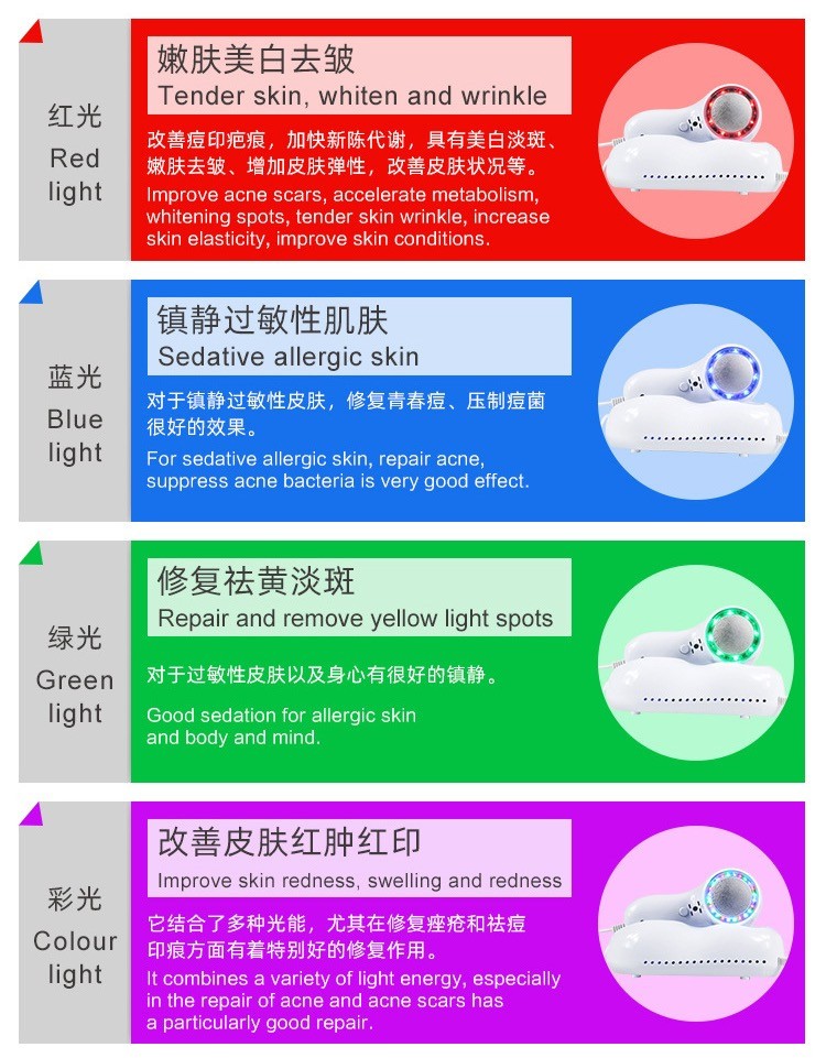 USA Seller-Tricolor Light Ice Therapy Facial Massager Beauty Tool