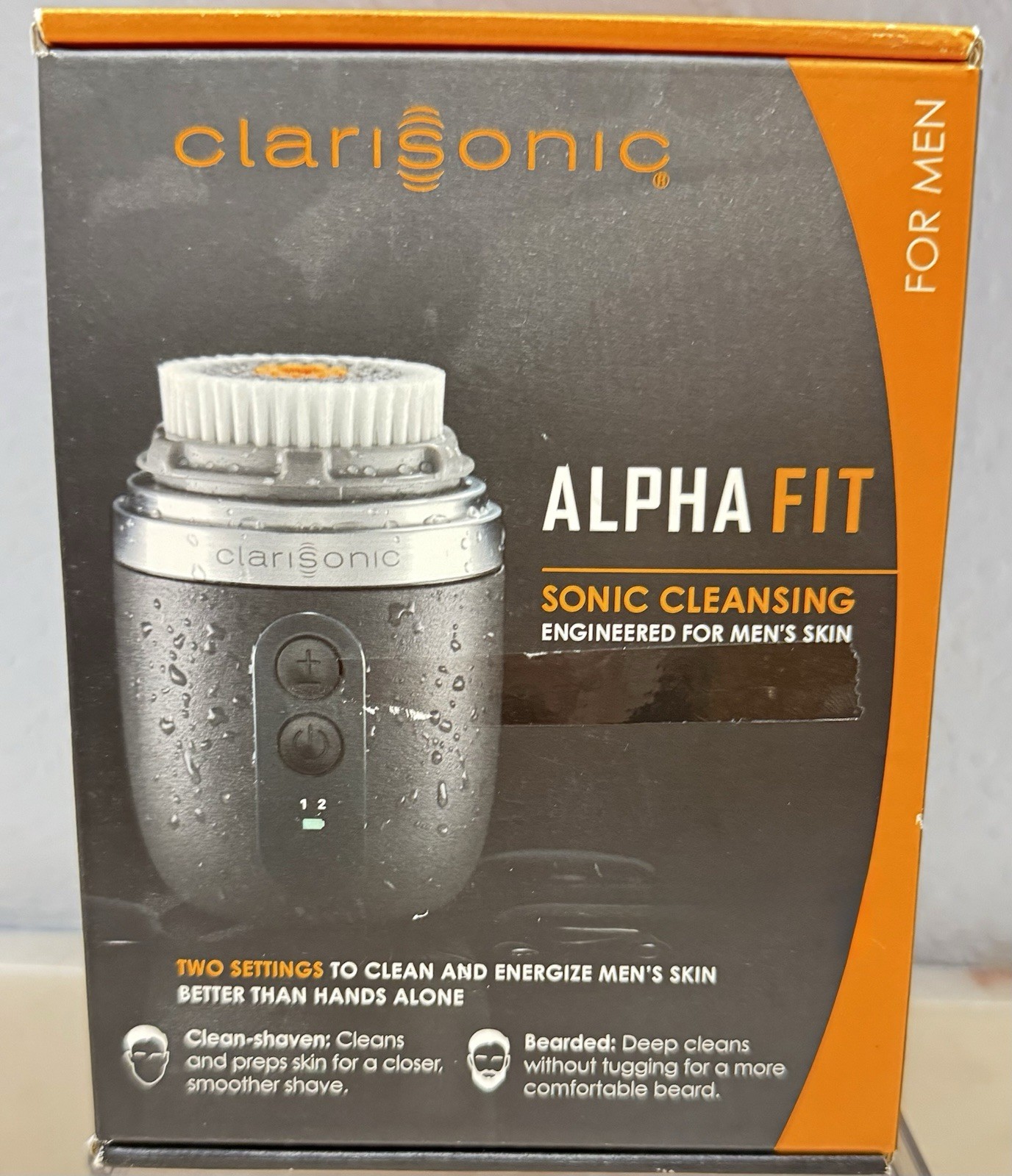 NIB Clarisonic Alpha FIT Kit Men’s Face Brush Sonic Facial USB Cleansing Device