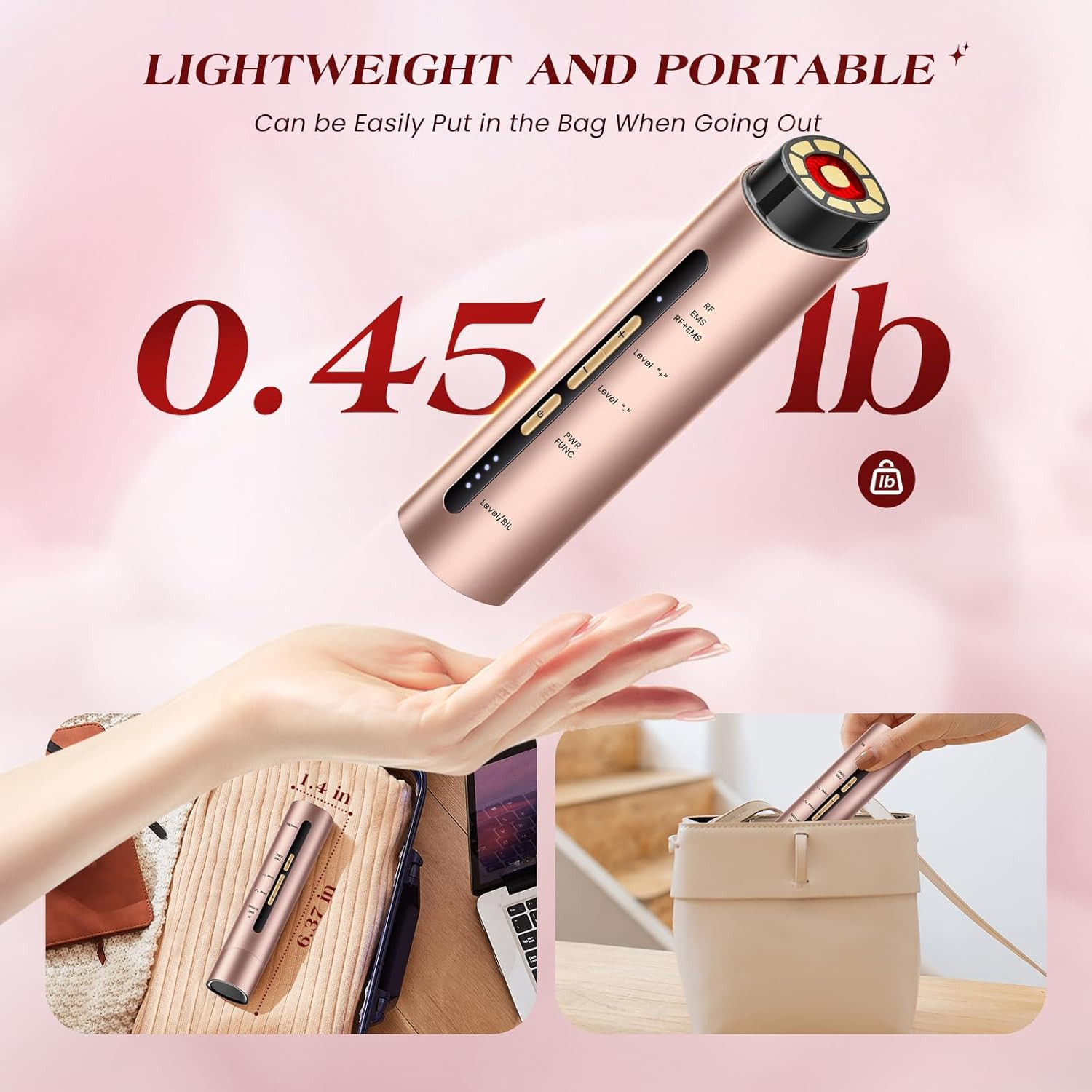 Microcurrent Facial Device, 3 Modes Red Light Therapy for Face and Neck, Skin Ca