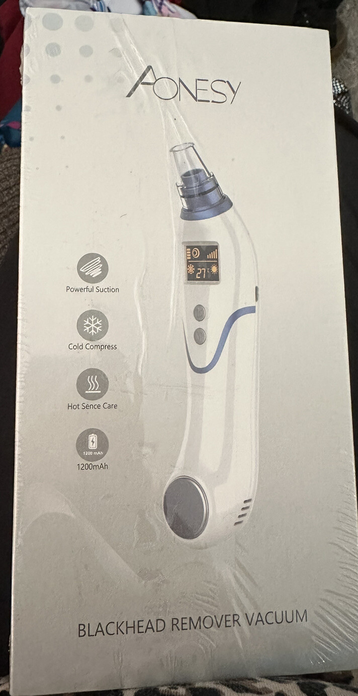 Aonesy Blackhead Remover Vacuum Facial Pore Cleaner Hot Cold 1200mah White NIB