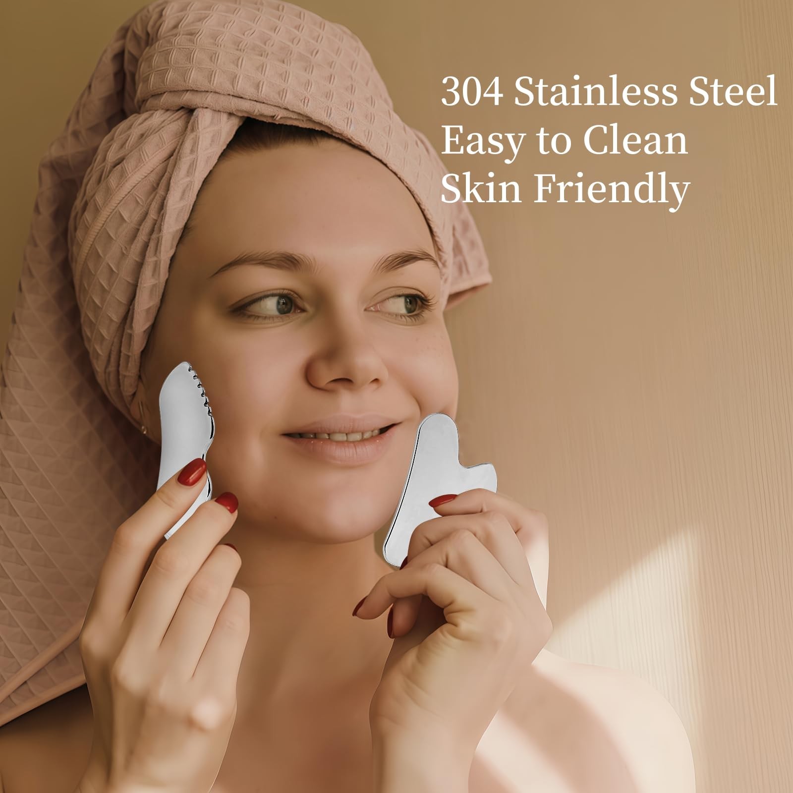 ZminRN Jagged Edge Gua Sha Facial Tools Stainless Steel Jagged-edged