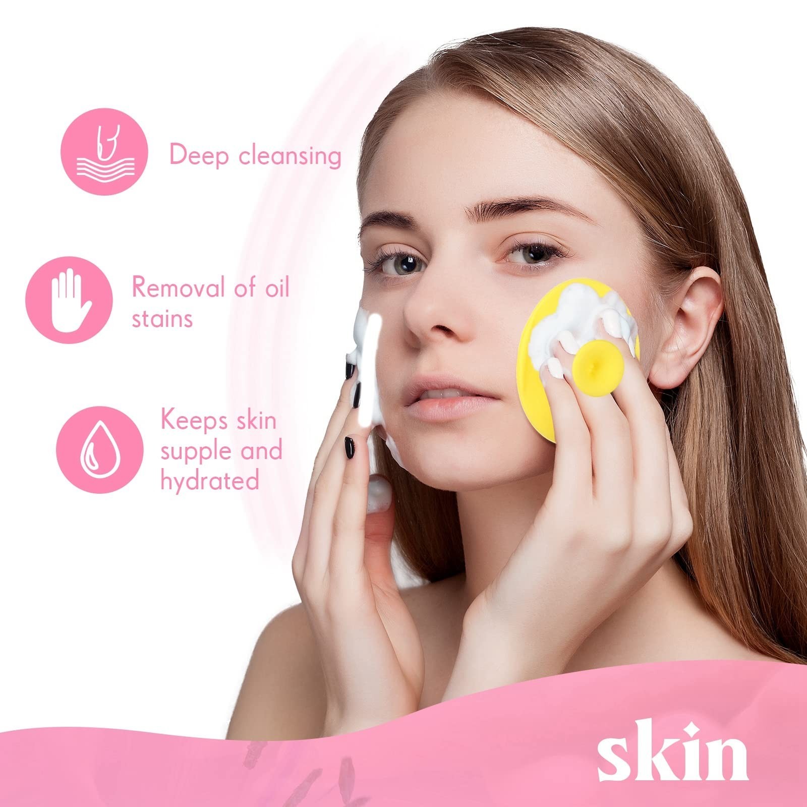100 Pcs Silicone Face Scrubber Brush – Soft Bristle Exfoliator for Cleansing & M