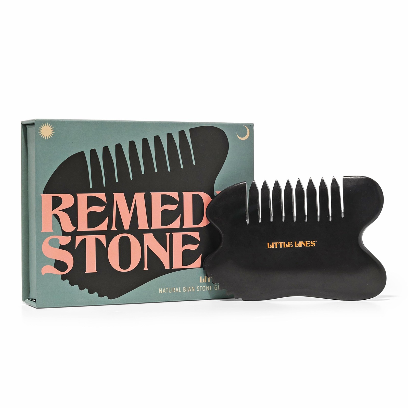 Little Lines Beauty Remedy Stone Bian Gua Sha for Skin Care, Facial Black