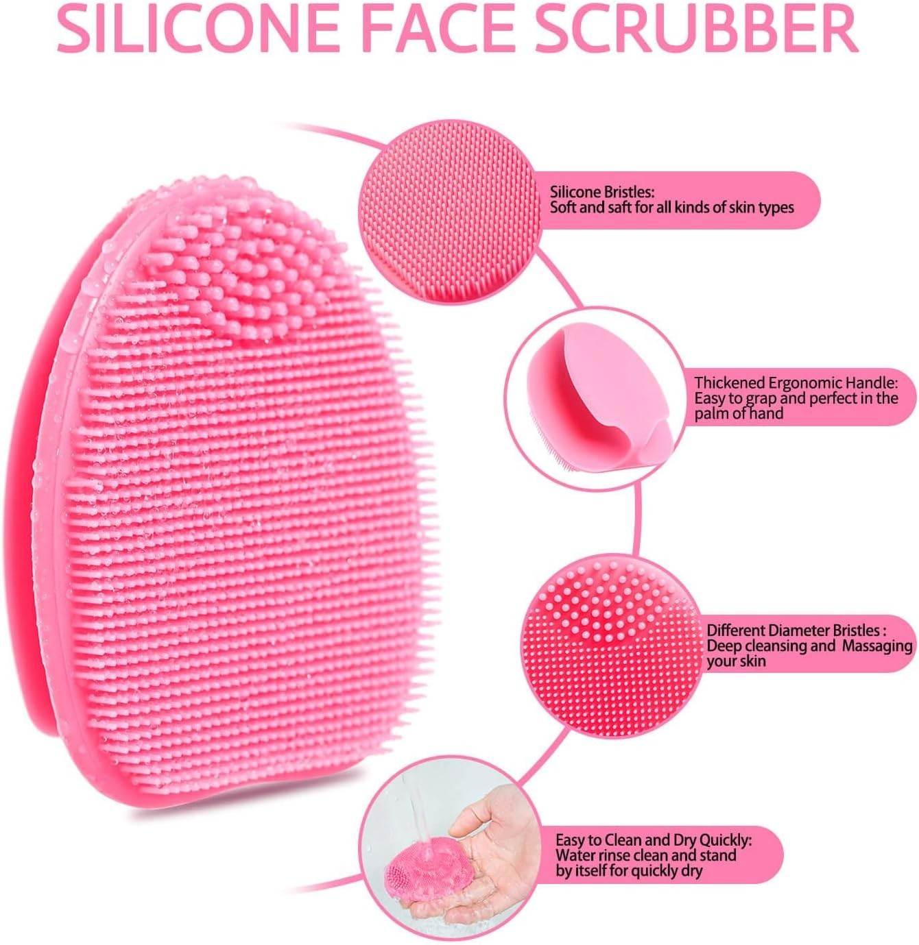 Silicone Face Scrubber,2 Pack Face Scrubber for Women Men, Facial Cleansing B…